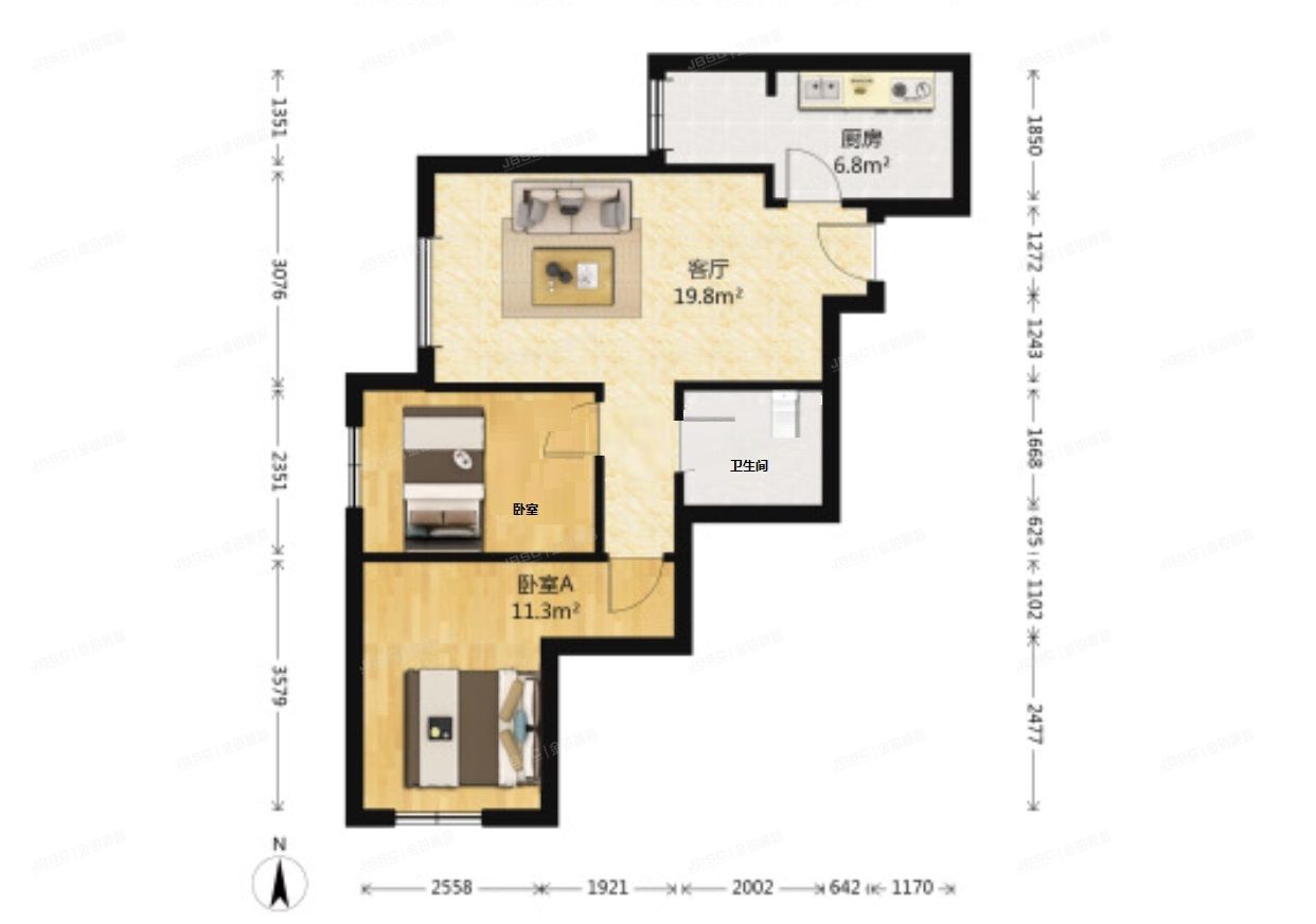 丰台区 顺八条8号院一区2号楼7层711（宋家庄家园）