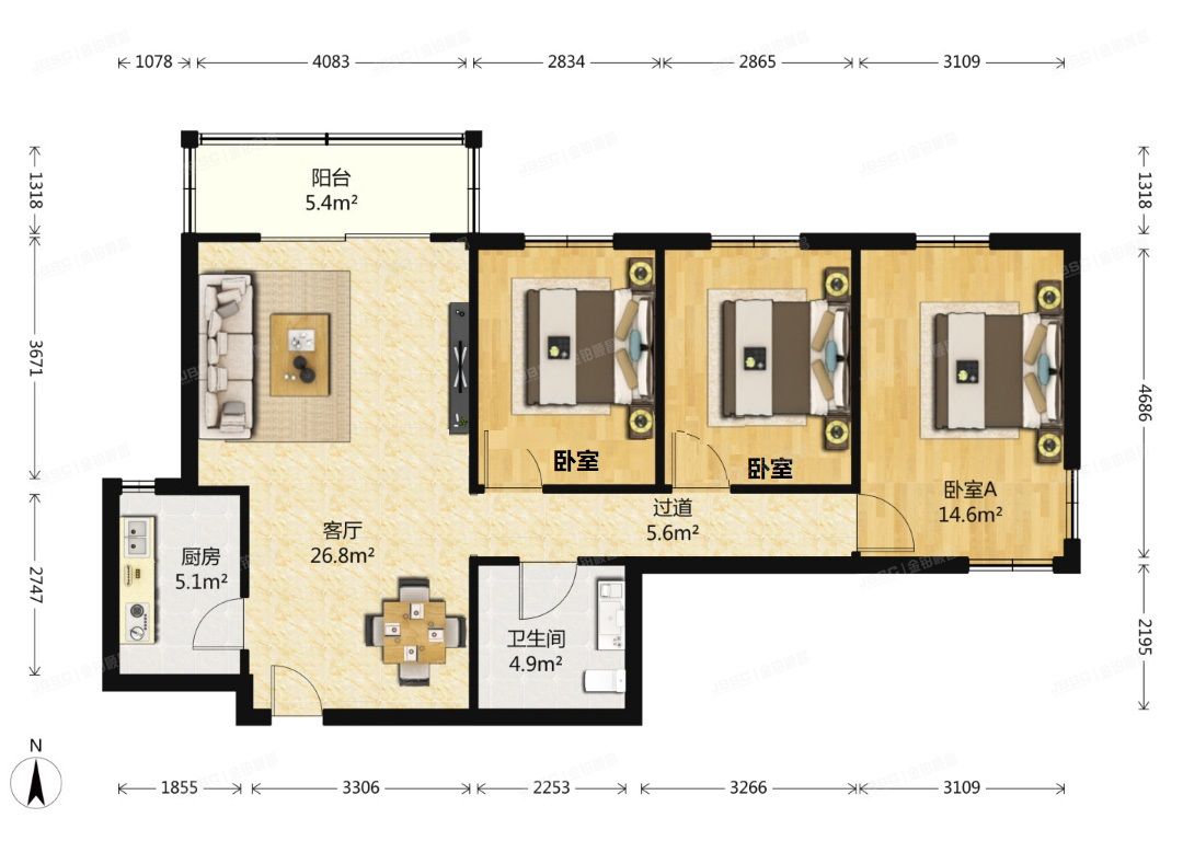 丰台区  文体路甲3号院3号楼8层801（北大地铁路小区） 按经济适用住房管理