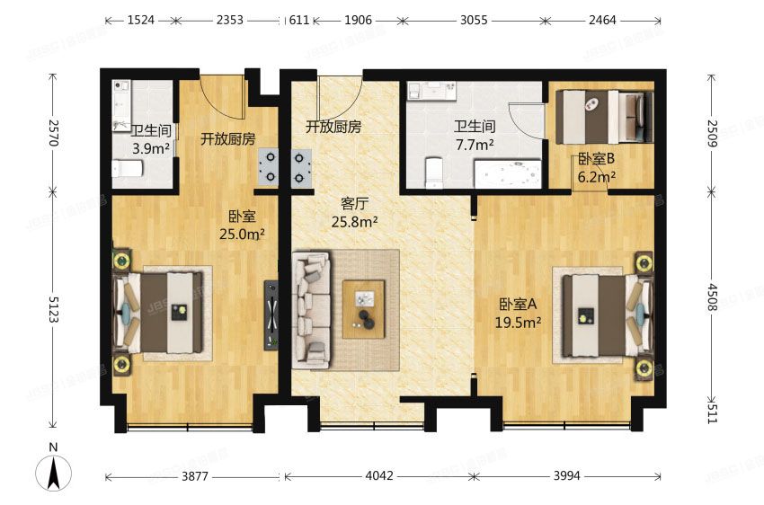 顺义区   乾安路3号院三区12号楼15层1单元1510、1511号（合景香悦四季西区）
