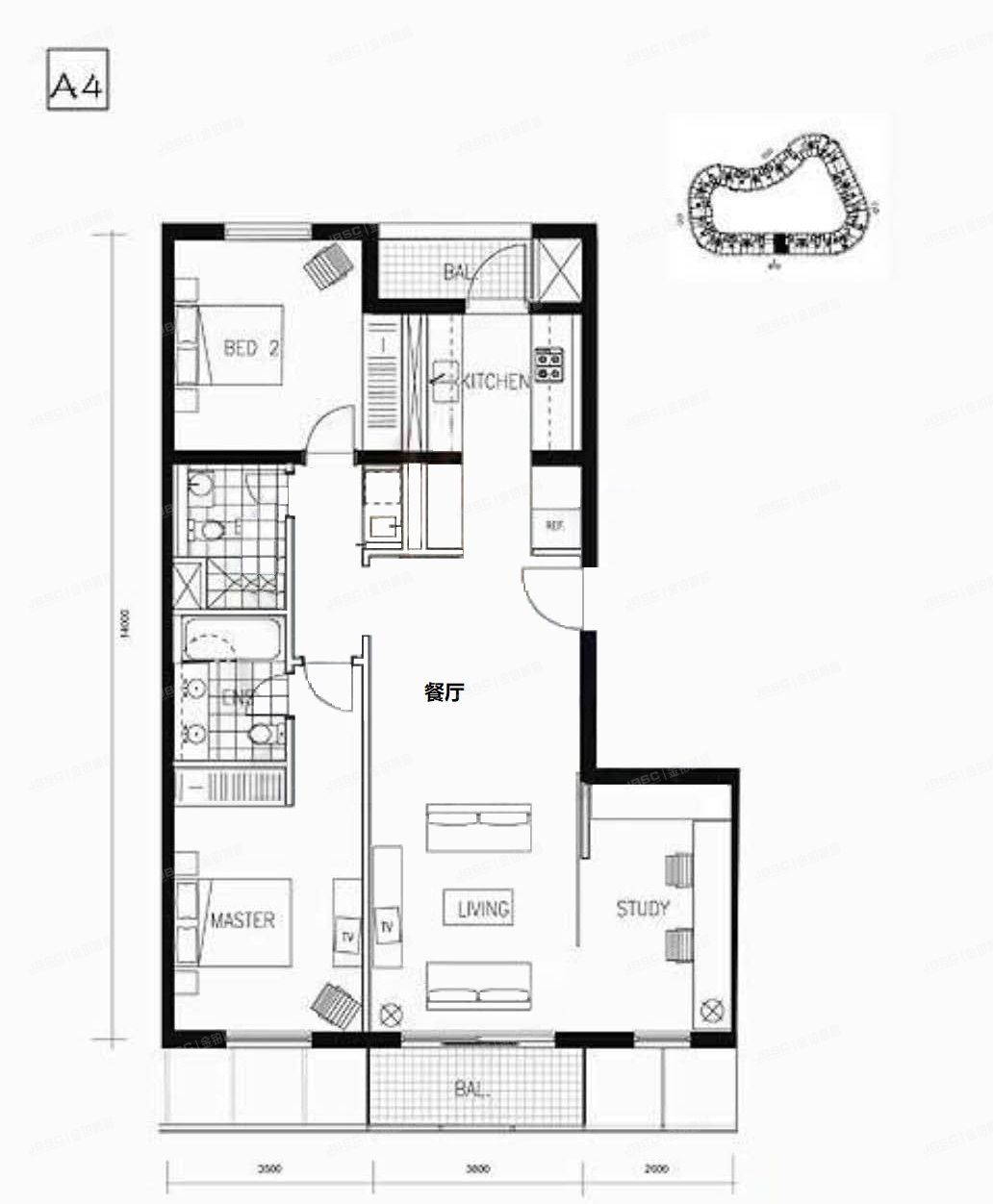朝阳区   朝阳公园西小区“维多莉亚花园公寓”7层A-7-1815室