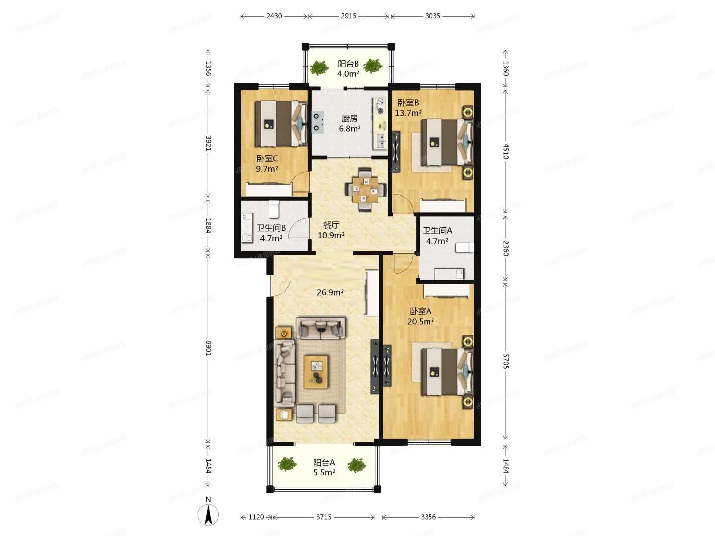大兴区-西红门镇 九龙山庄3号楼3单元601