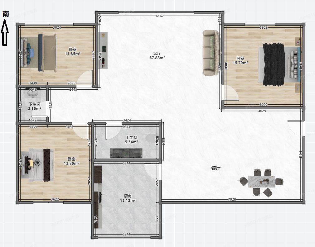 房山区 汇丰街4号院10号2层3单元201（世界名园）
