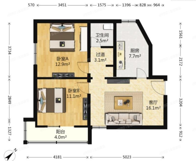 石景山区 苹果园三区2号楼6层606号