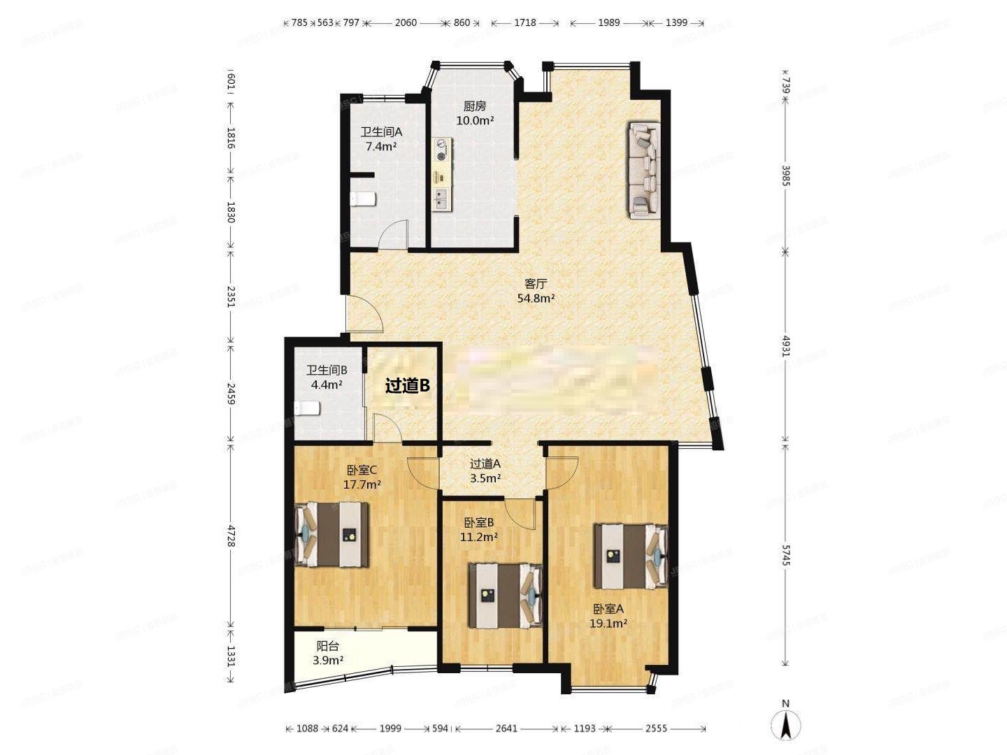 顺义区 双裕西区甲7号楼3层一单元301（白露雅园西区）