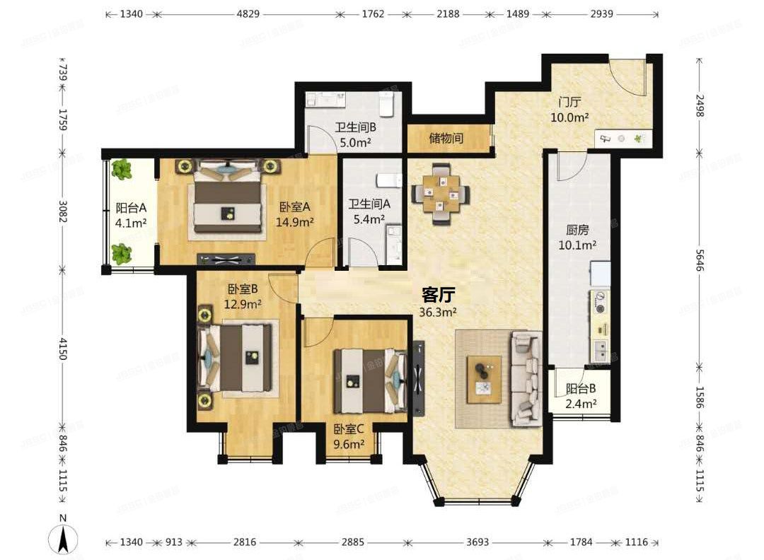 丰台区-科技园区 怡海花园富润园3号楼11层1108号