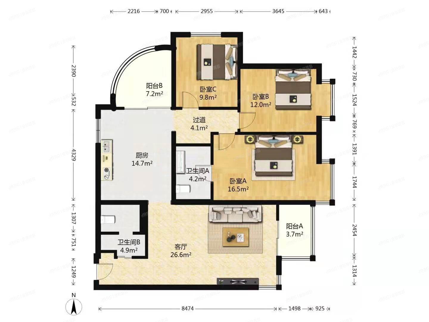 朝阳区 甘露园2号楼1单元207号（朝阳无限芳菁苑）