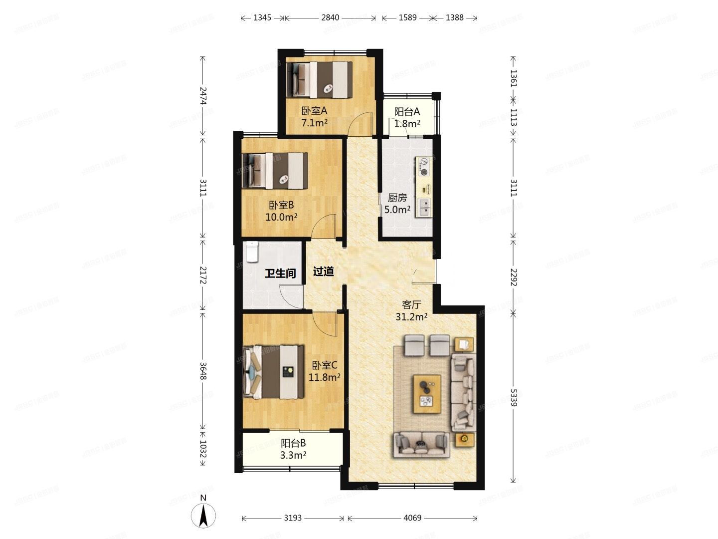 顺义区 三山新新家园二区34号楼8单元502