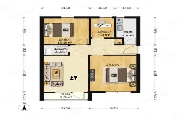 朝阳区 黄寺后身36号院2号楼1层2单元103