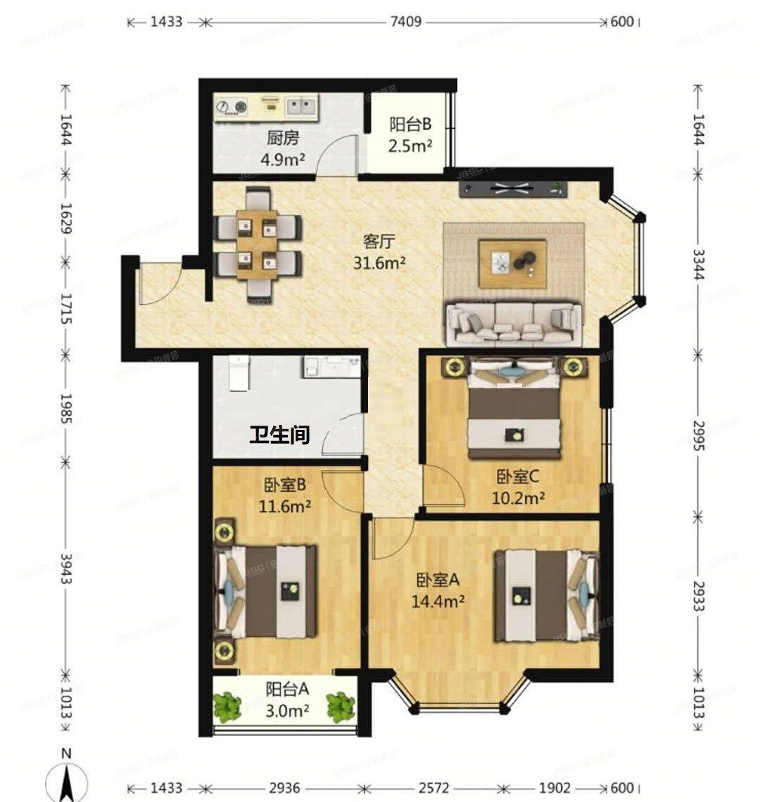 丰台区 成寿寺路31号院1号楼2层1单元205号（静馨嘉苑）