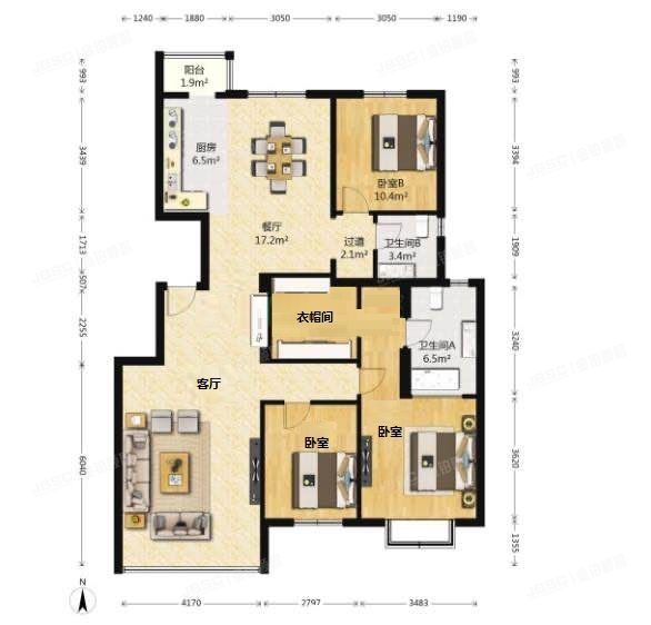 石景山区 西黄新村西里6号楼5层1单元501号（雍景四季）