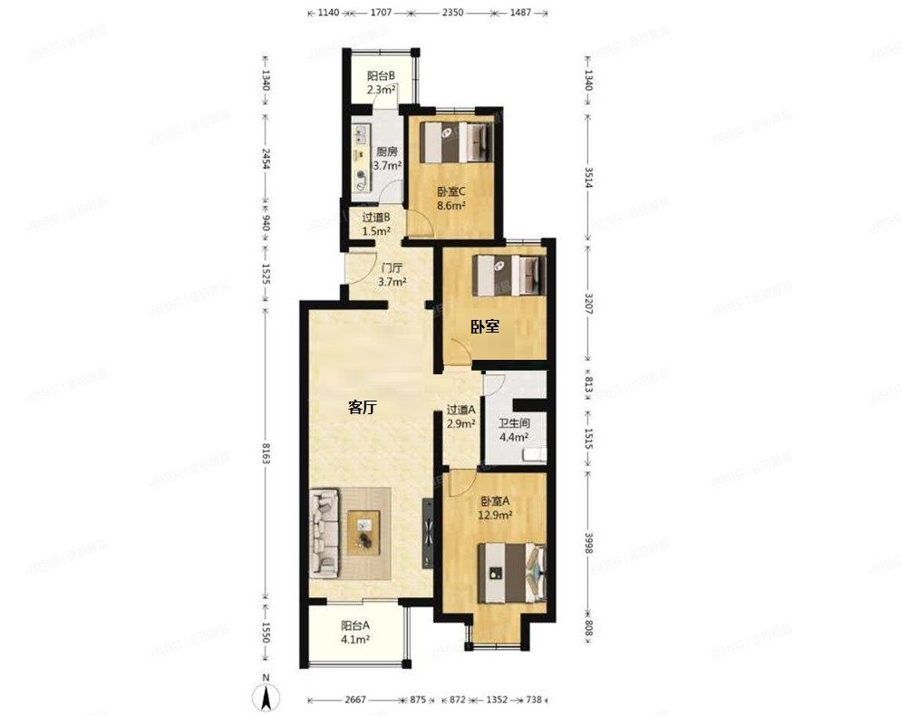 昌平区 流星花园二区1号楼1层1单元101号