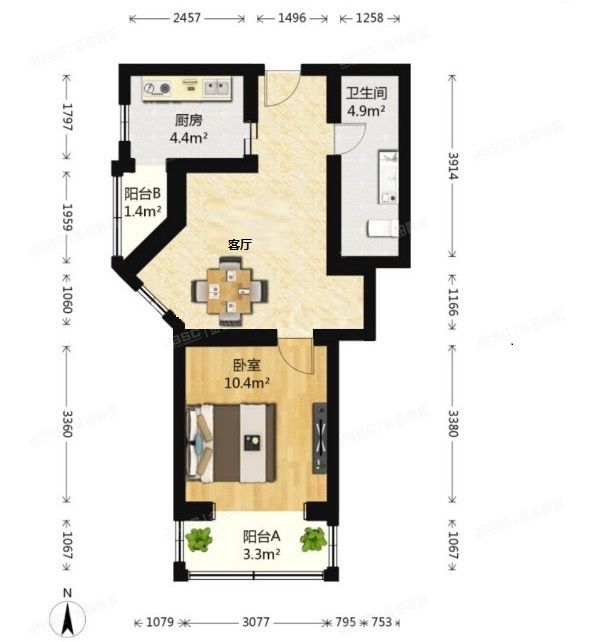 通州区 玉桥南里21号楼2层1单元2层121