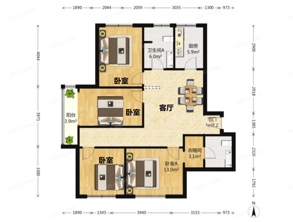 通州区 梨园镇翠景北里5号楼15层1808号（瑞都国际）