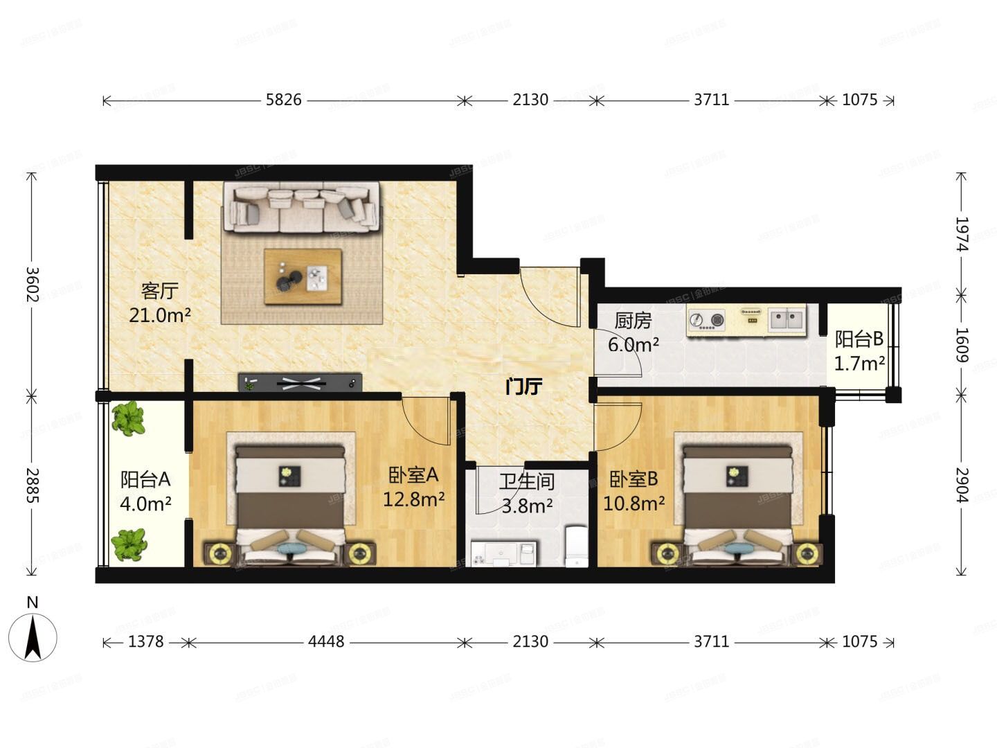 通州区 梨园西里32号楼17层1单元2202号（新通国际花园）