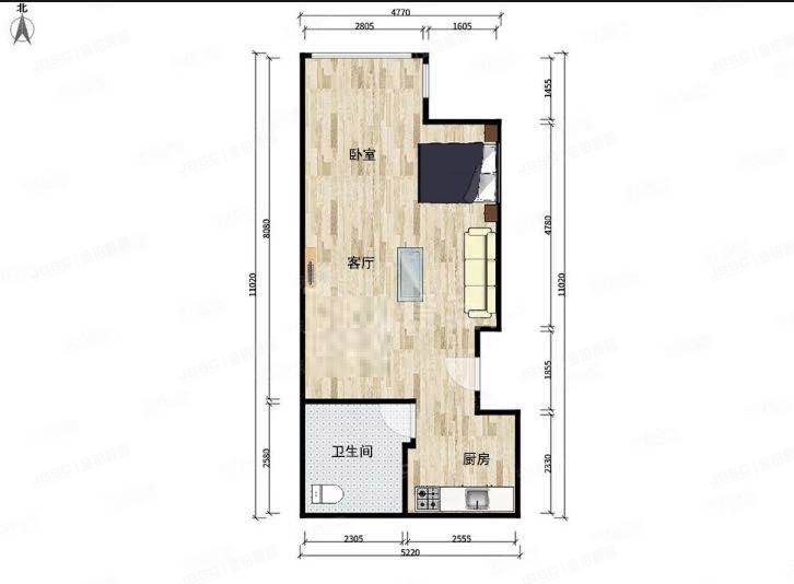 东城区 国瑞城西区3楼13层1305号 公寓