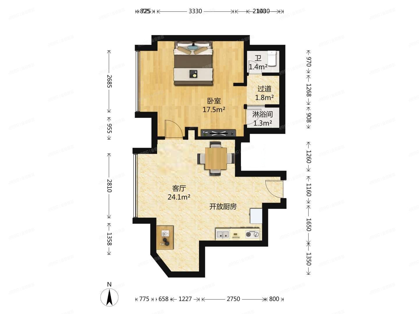 东城区 工人体育场西路3号14层II段1405（工体3号）公寓