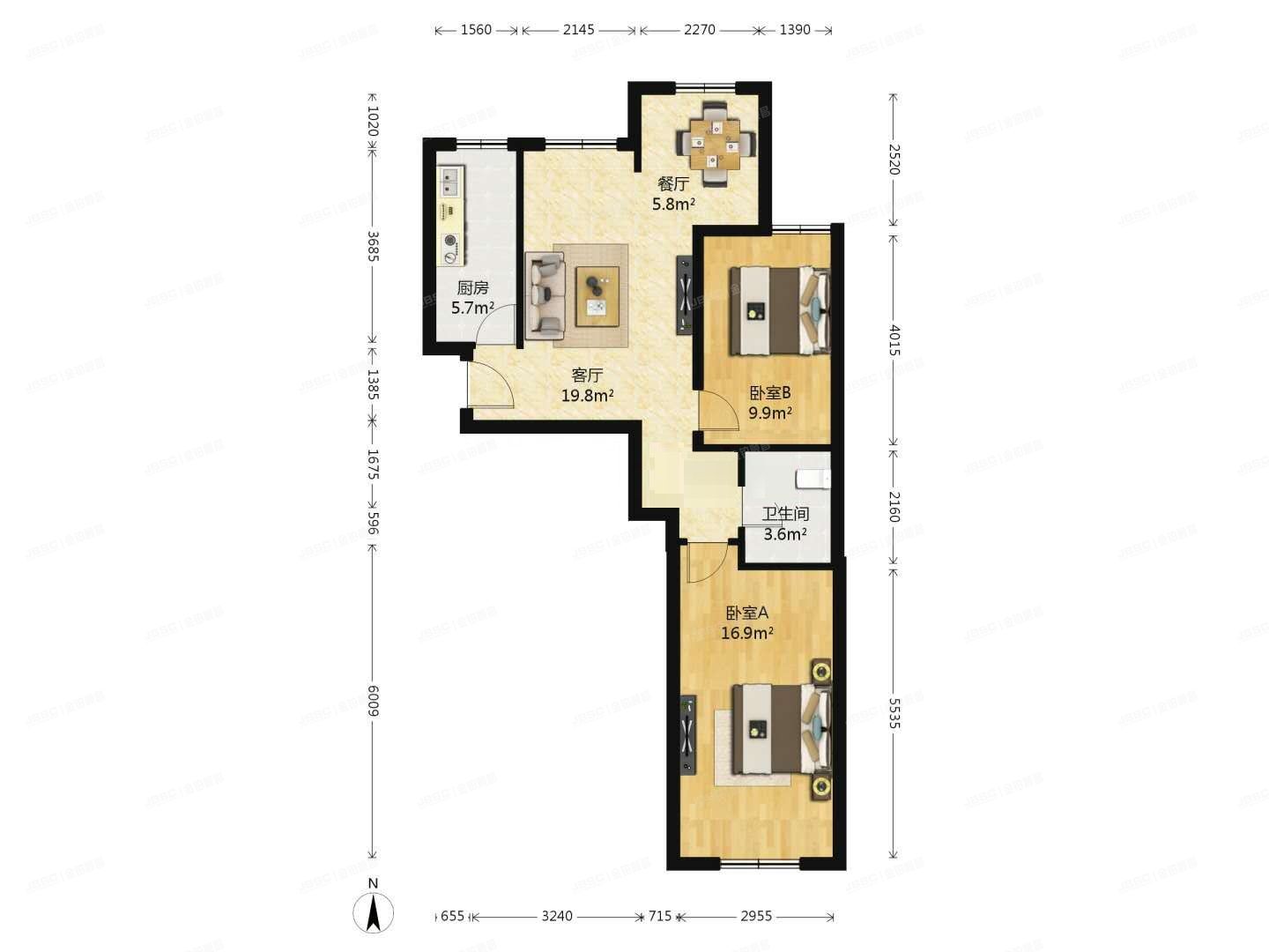 朝阳区 双合中路3号院6号楼1层2单元104号（双合家园）限价商品房
