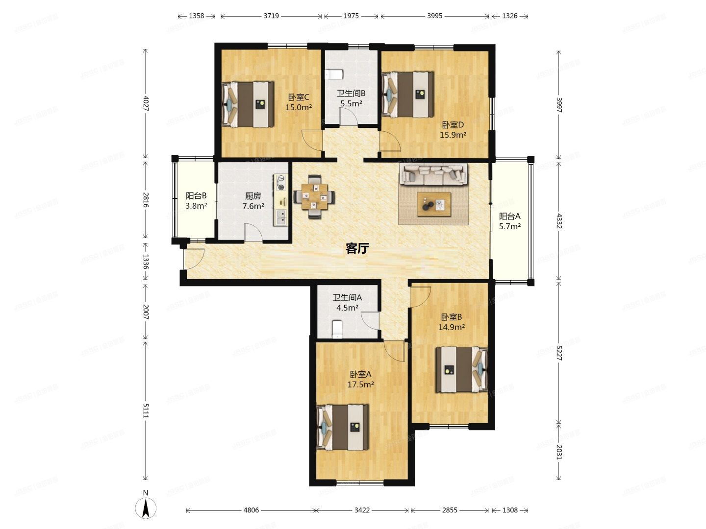 朝阳区  拂林园2号楼401号