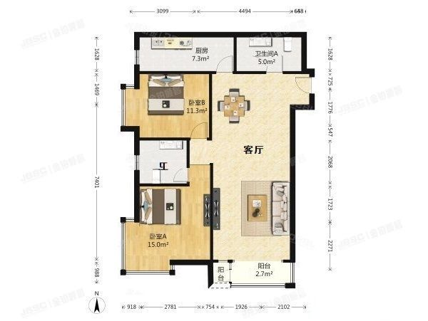 朝阳区 百子湾南二路78号院6号楼2单元605号（A派公寓）
