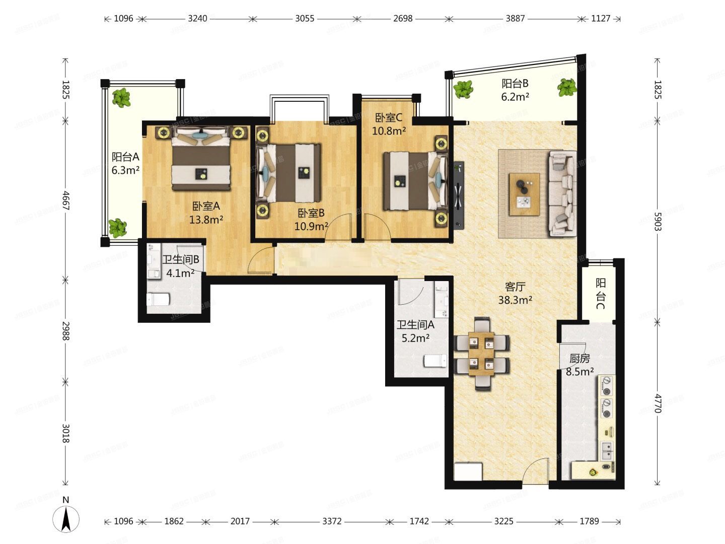 海淀区  首体南路20号4号楼804室（国兴家园）