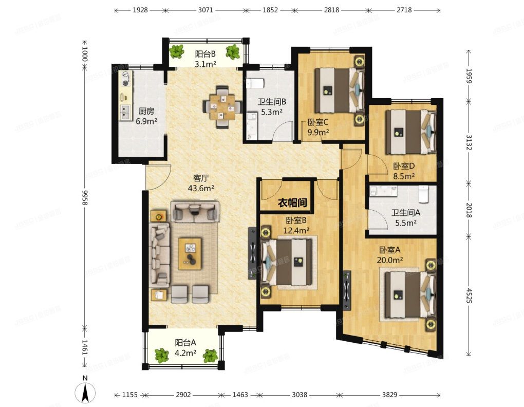 房山区 绿城百合公寓北区流虹苑2号2层2单元201室