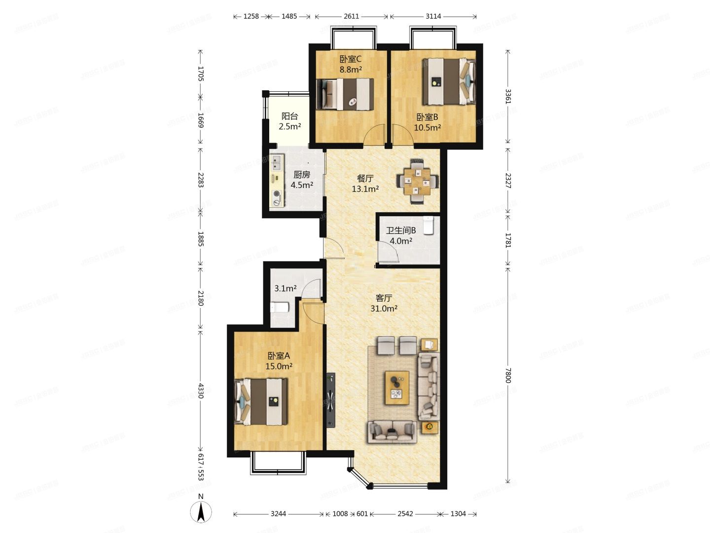 大兴区-西红门镇 宏盛园20号楼3层4单元301号（宏盛西区）