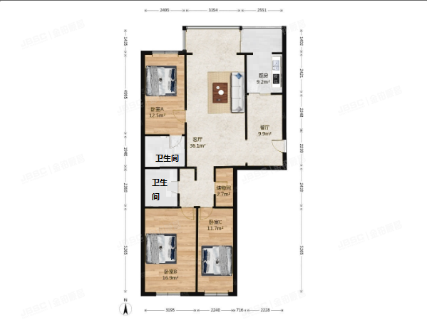 昌平区 东小口镇天通北苑二区3号楼-1至1层2单元103
