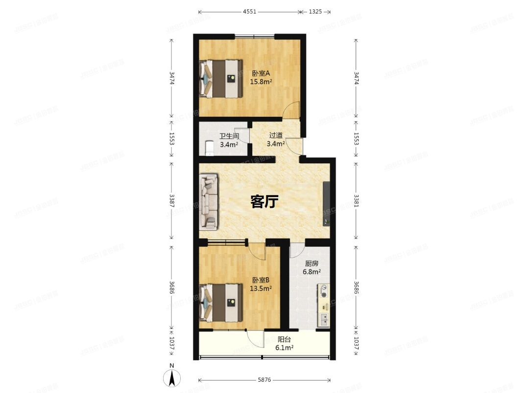 门头沟区 峪园小区13号楼4单元201号