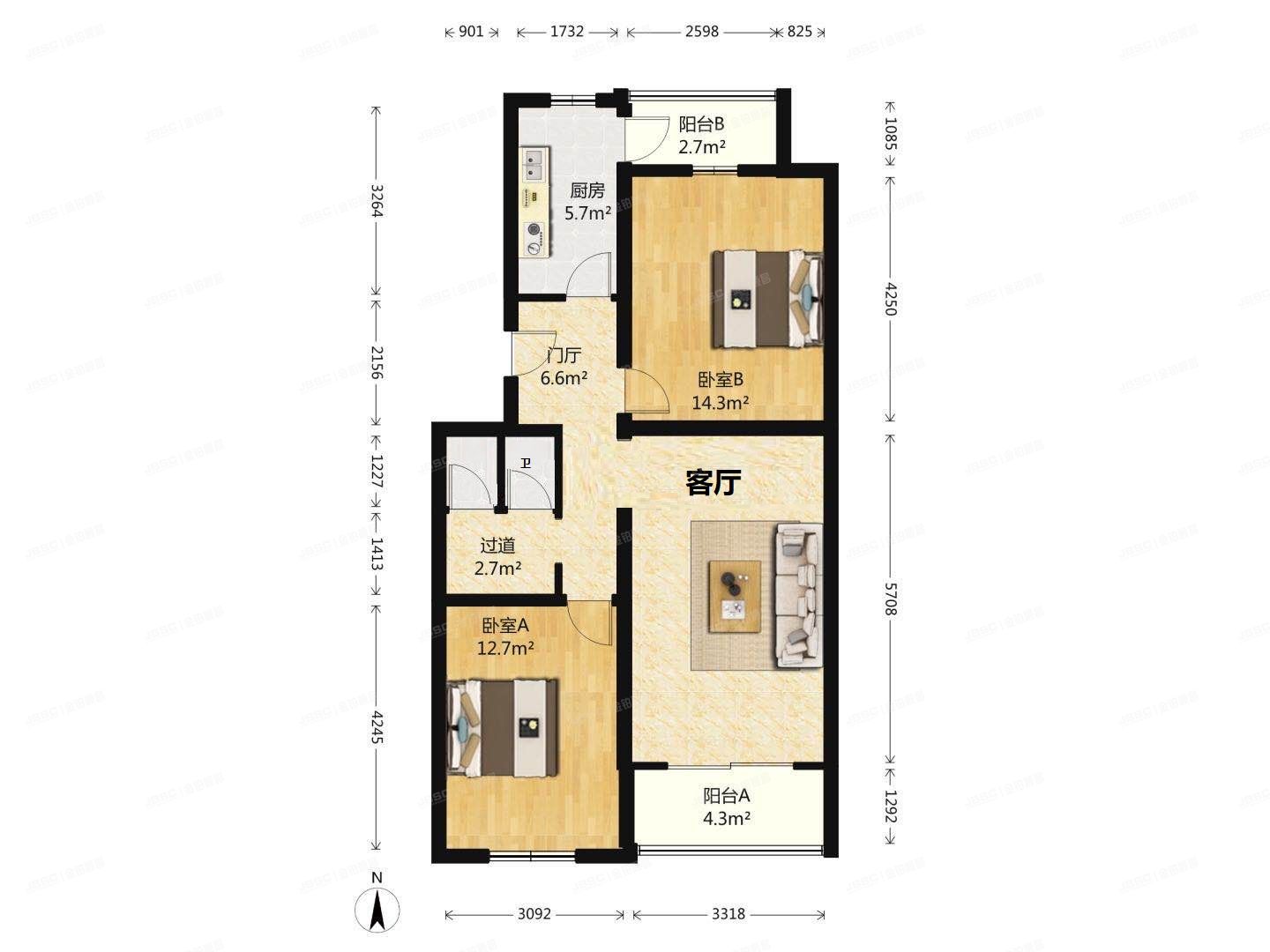 朝阳区 常营民族家园69号楼4层6单元402  经适房管理