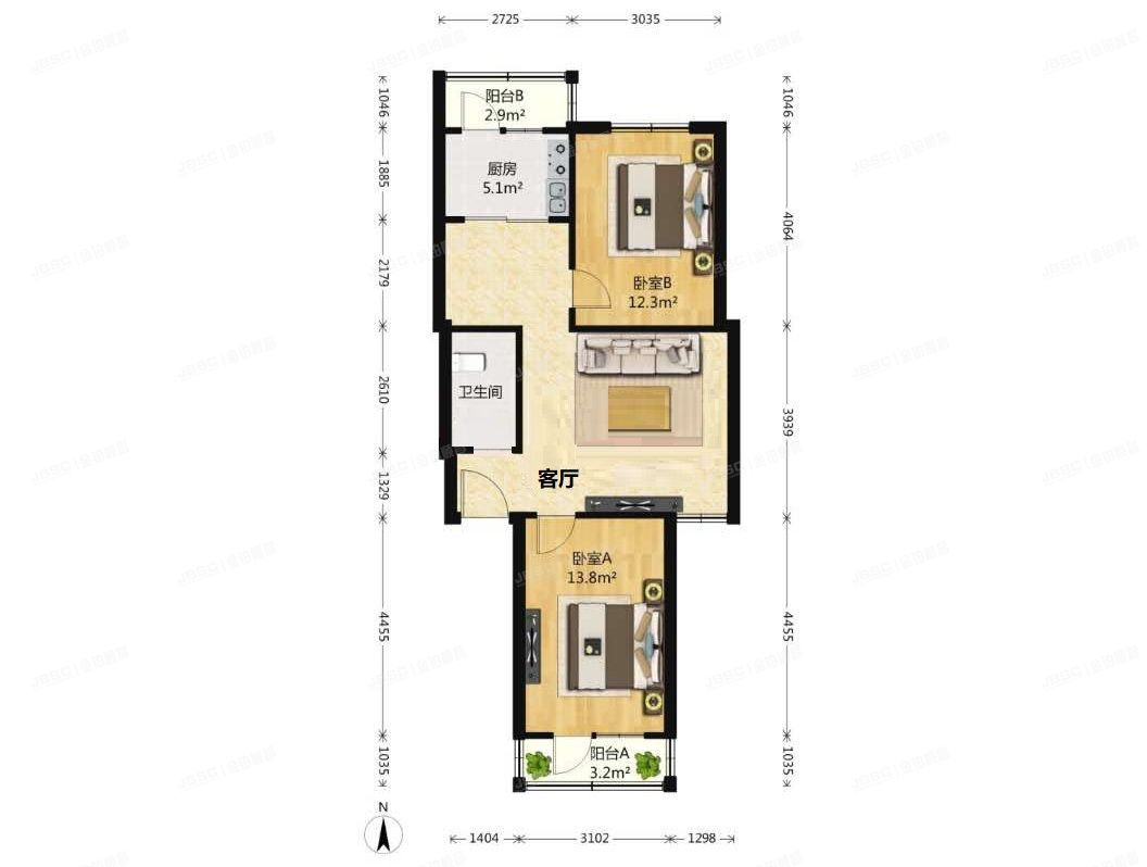 大兴区-西红门镇 星光佳园12号楼3单元302