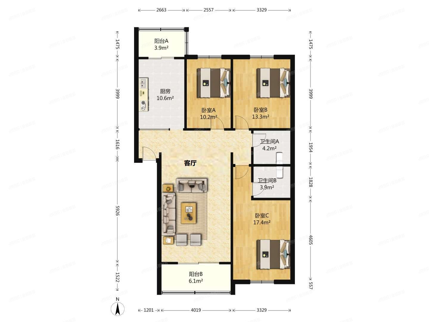 顺义区 龙府花园8号楼4层2单元402号