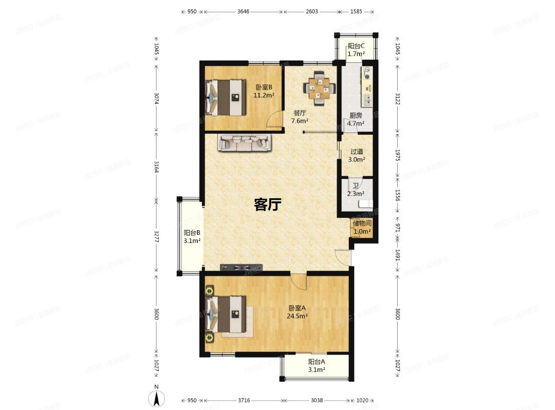门头沟区 滨河承泽苑6号楼1层9单元102号