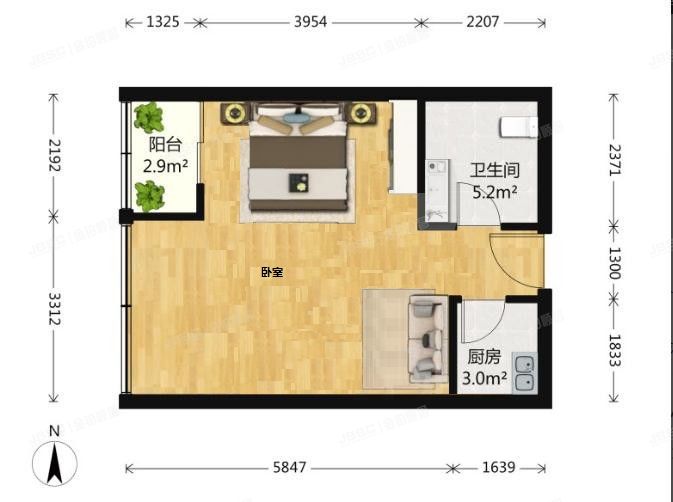 西城区 新华里16号院2号楼14层1406号（京桥国际公馆）