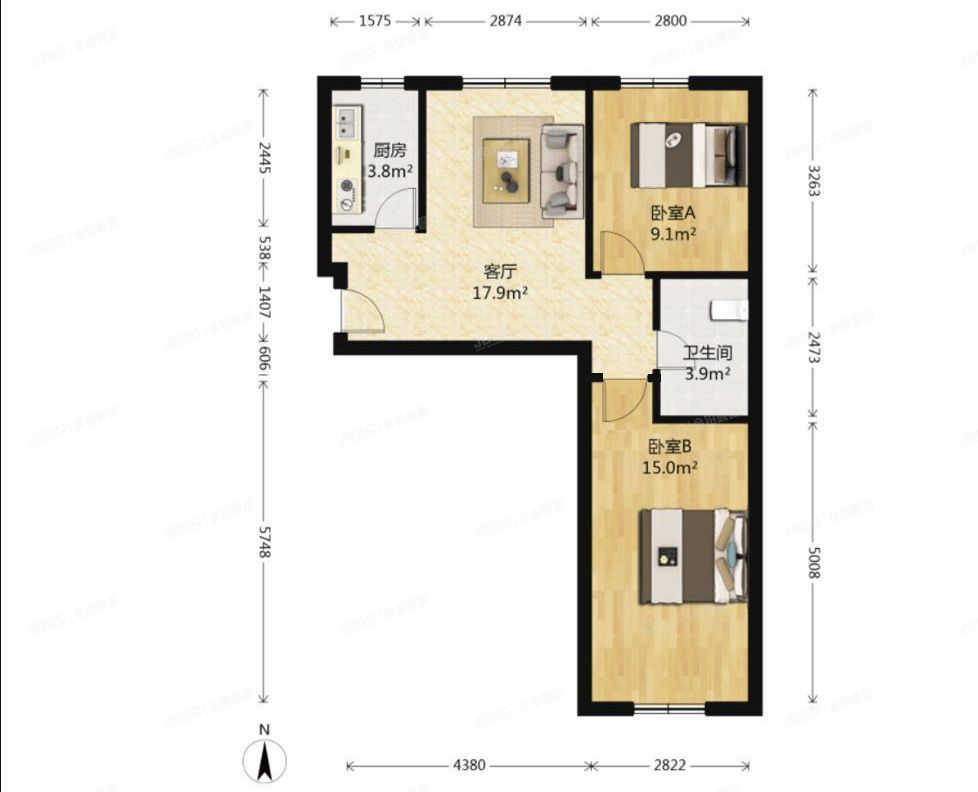 大兴区 五福堂北路2号院1号楼10层1单元1006（中南湾）经适房