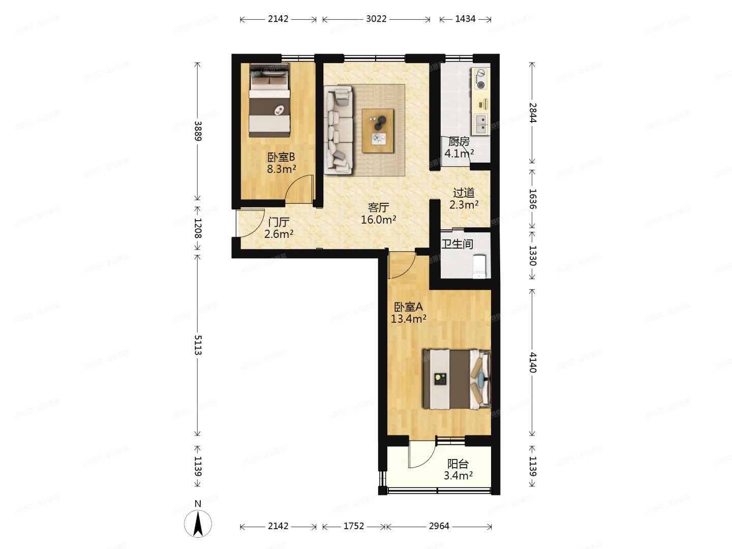 大兴区-黄村镇 海子角南里8号楼1层3单元101