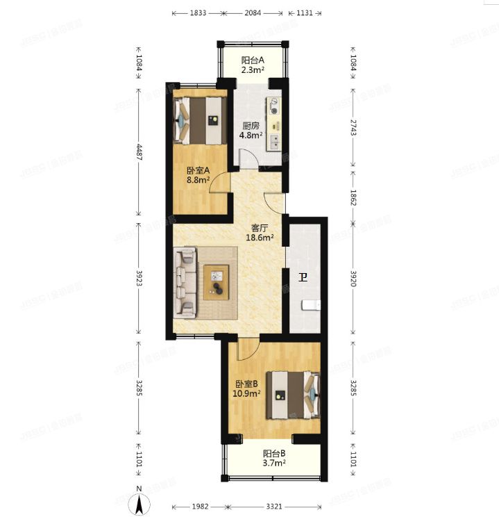 房山区 良乡中路84号楼2单元301（供电局良乡家属院）房改房