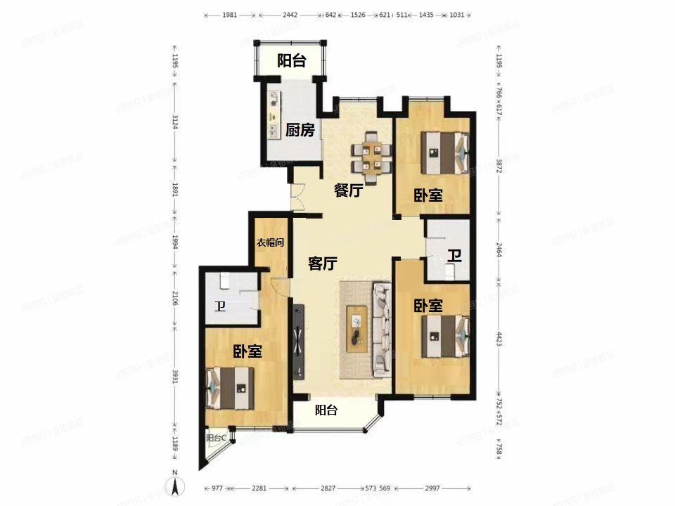 朝阳区 世纪东方嘉园202楼13层4单元1301室