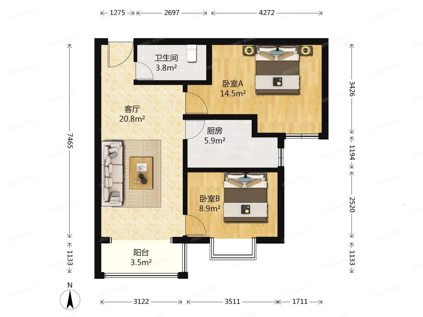 东城区 交道口东大街6号楼5层4单元506号（交道口东大街B区）经适房管理