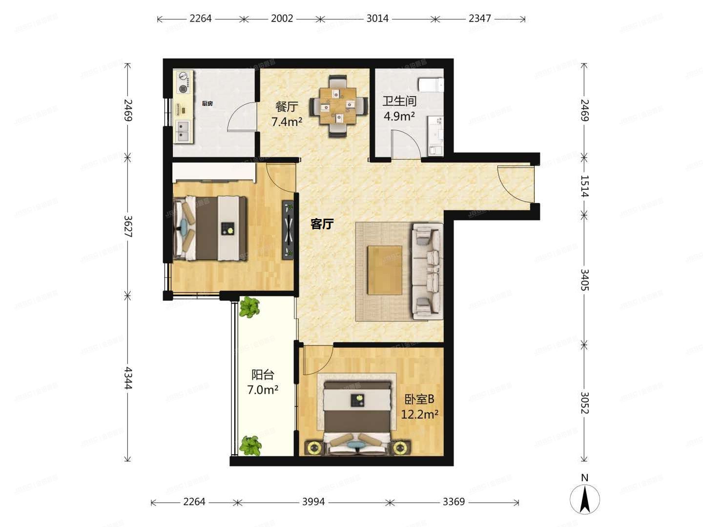 丰台区   芳星园二区甲3号院4号楼20层2003号（芳星园二区）