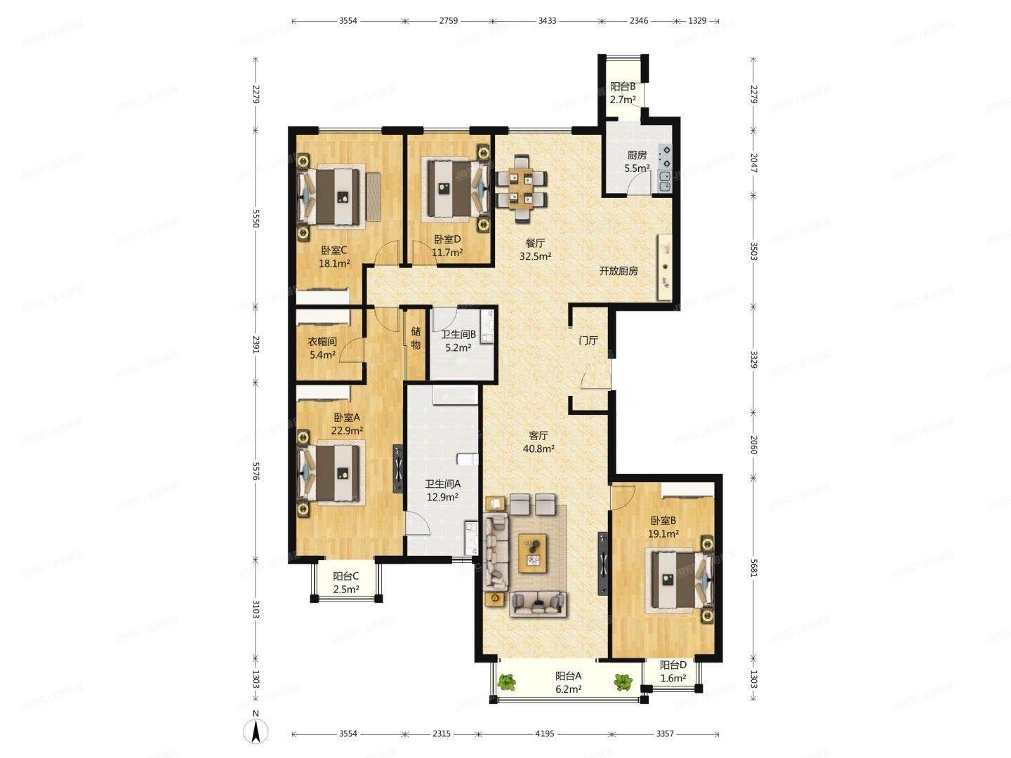 朝阳区  东四环北路88号院2号楼21层2单元2502（国兴观湖国际北院）