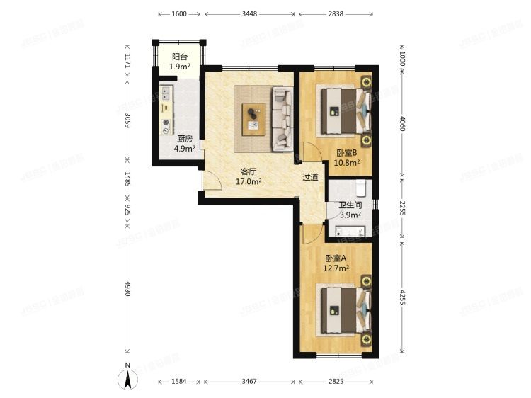 丰台区  郭公庄中街21号院5号楼10层1单元1001号（万科蓝蓝沁家园）限价商品房