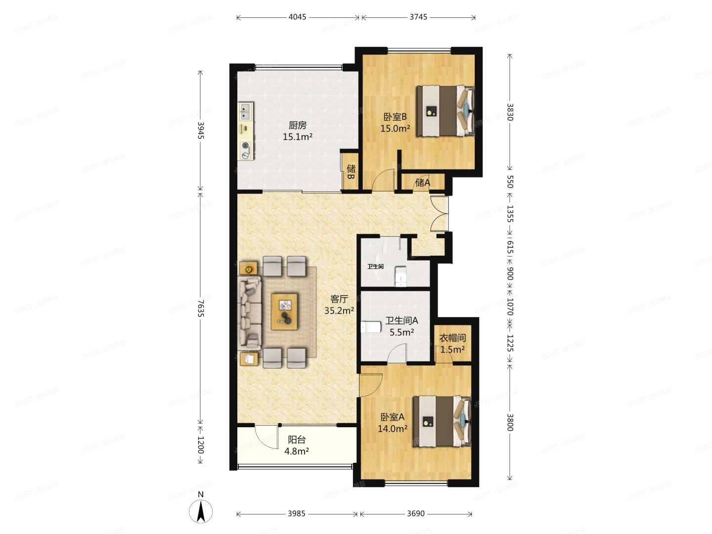 朝阳区 东四环北路6号二区31号楼2单元1201室(安徒生花园)