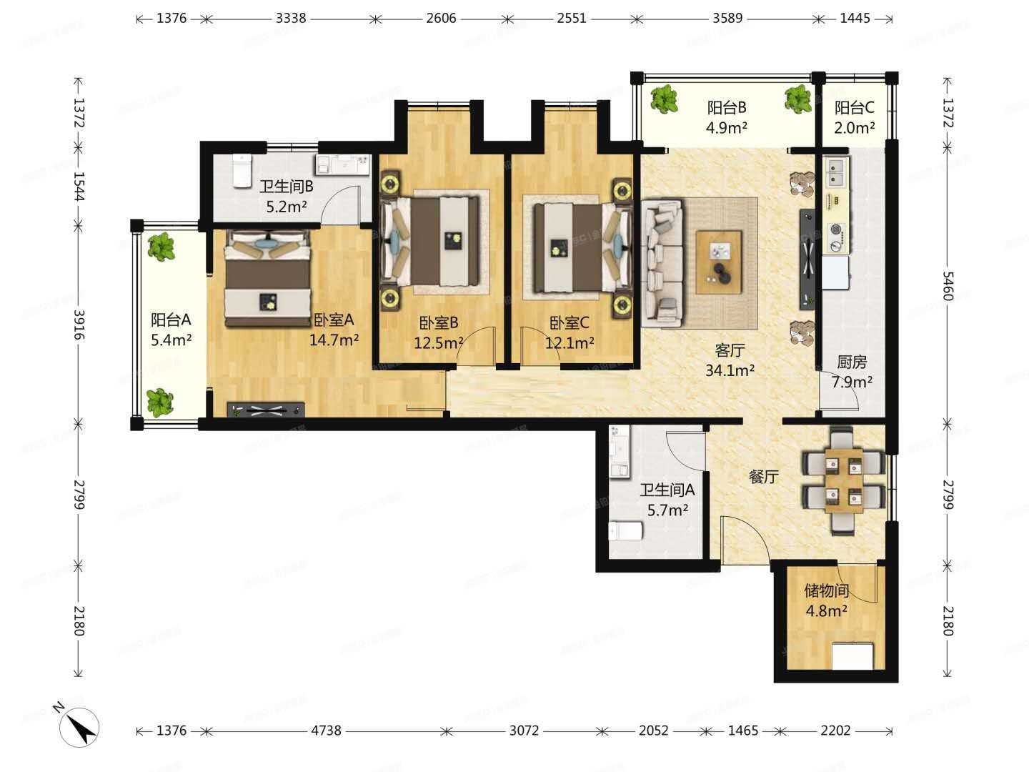 朝阳区 六里屯6号楼22层2204（丽水嘉园）