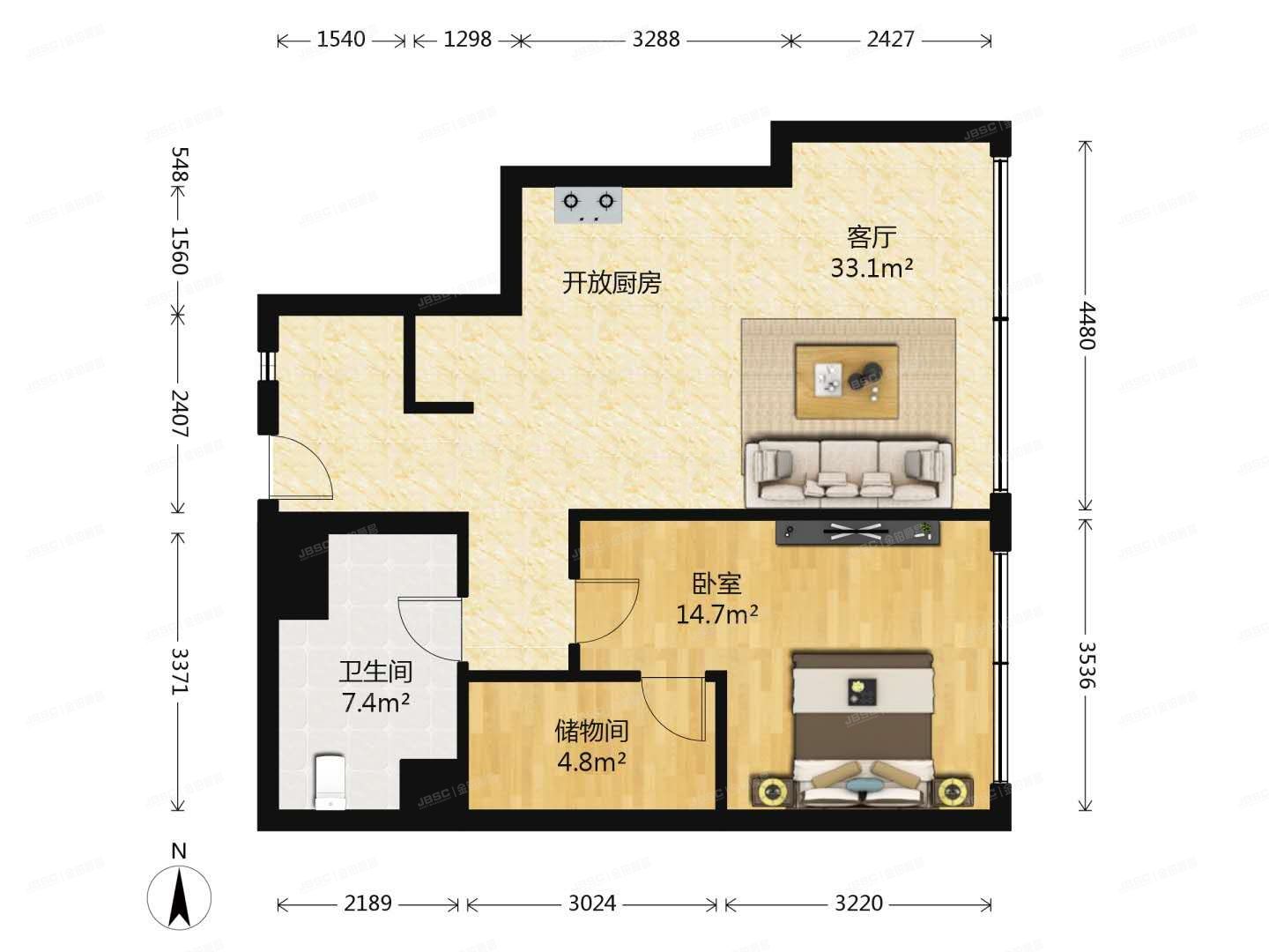 朝阳区 幸福二村39号楼13层2单元1306（首开幸福广场）公寓