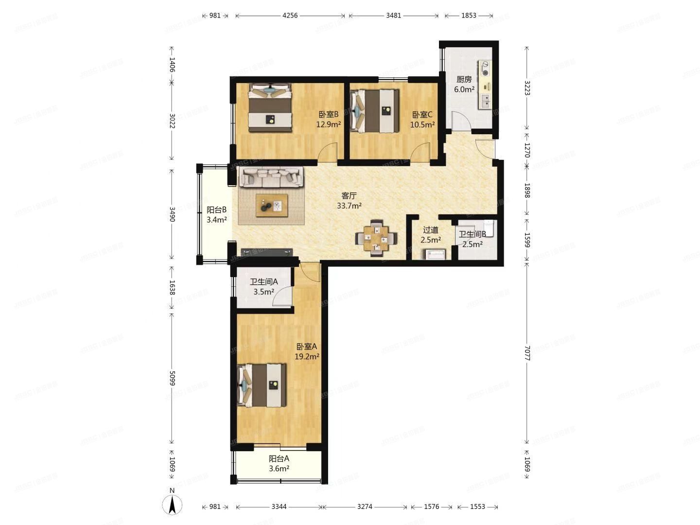 通州区  新华南路34号11号楼12层1207号（红旗家属院）