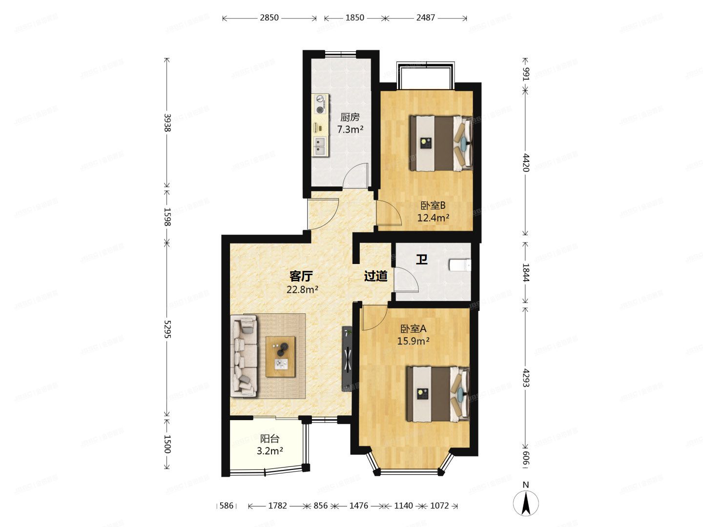 大兴区-旧宫镇 美然家园10号楼2层1-202（美然绿色家园）