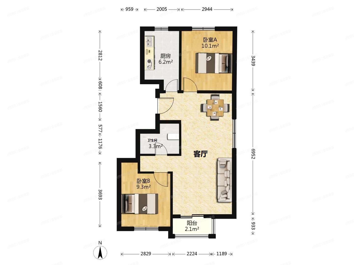 大兴区 育林街1号院1号楼3层4单元303（育新花园北里）