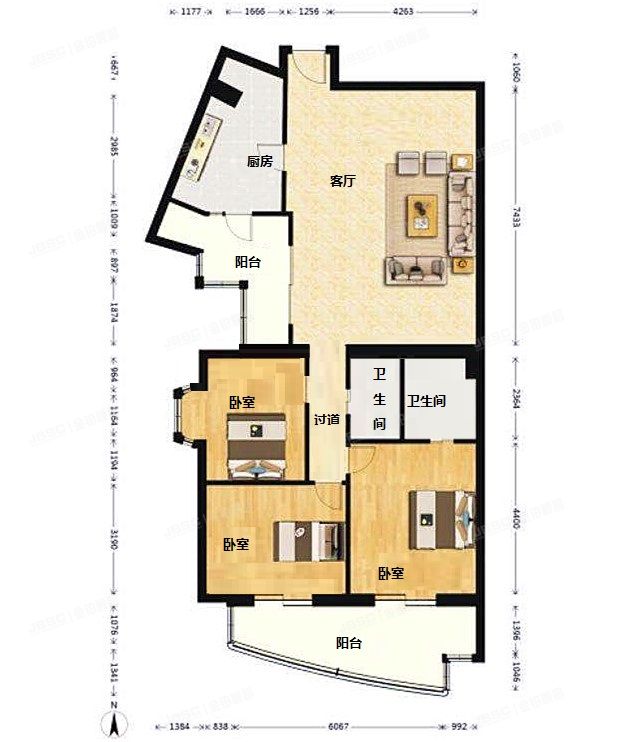 朝阳区 望京西园315号楼6层604号（绿荫芳邻）