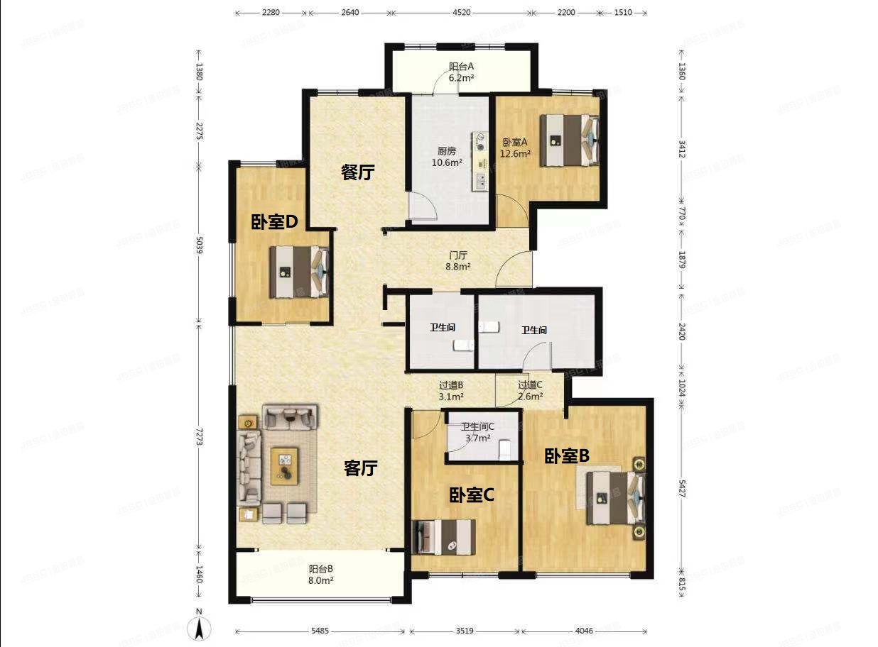 朝阳区 姚家园路95号院1号楼4层2单元502（泛海国际香海园）