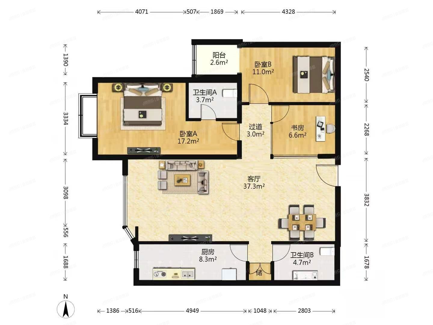 通州区 八里桥南街68号7号楼19层1单元2207（京贸国际公寓）